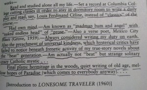 A particularly poignant passage from Kerouac's prose sketch, Lonesome Traveler.